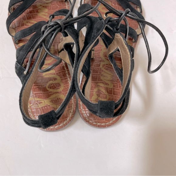 Sam Edelman Gemma Black Suede Gladiator Sandals Size 7.5 - Picture 7 of 10